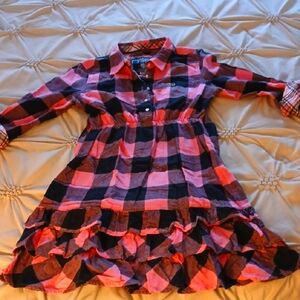 Vintage PINK Plaid Pink and Black Dress